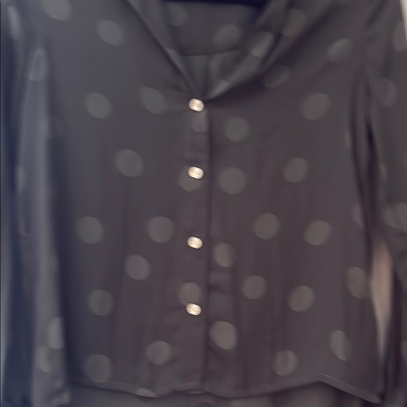 Madewell Olive Green Satin Long Sleeve - Picture 3 of 5